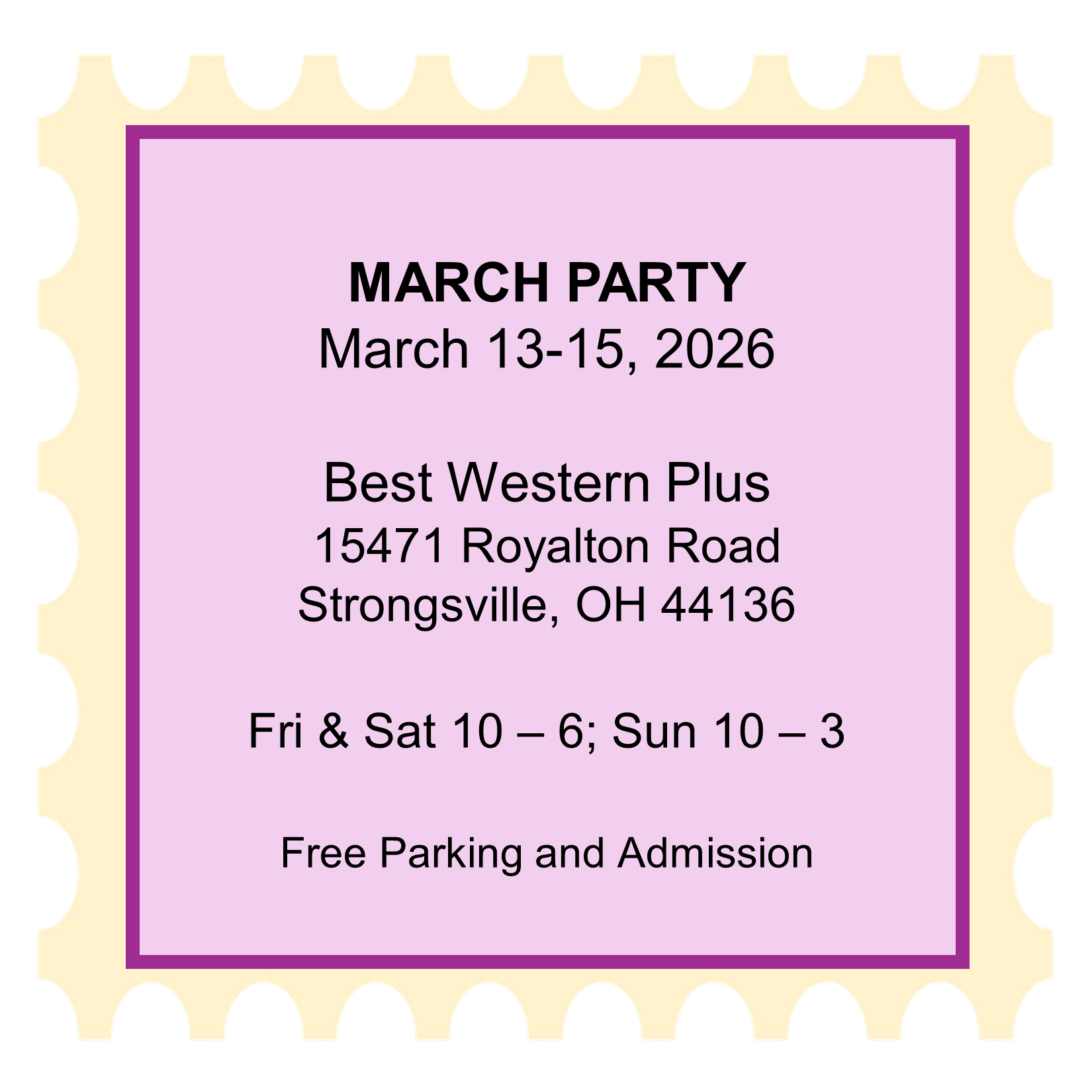 Garfield-Perry March Party stamp artwork